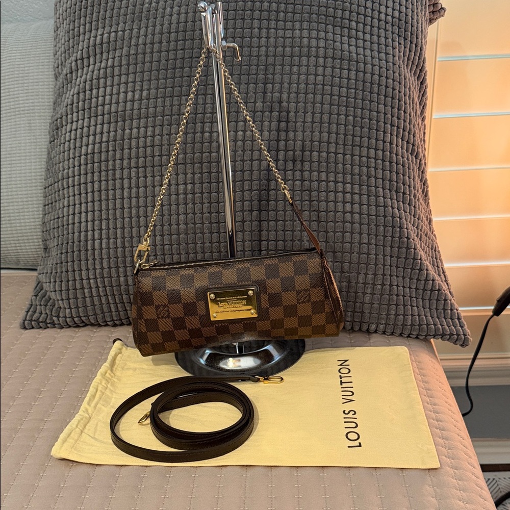 Authentic Louis Vuitton Damier Ebene Eva sling/shoulder bag